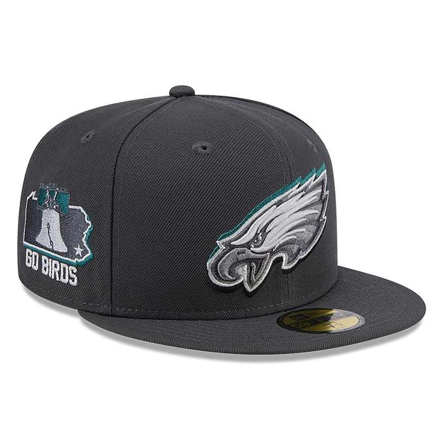 Philadelphia Eagles New Era Official 2024 NFL Draft On Stage 59FIFTY Fitted Hat - Graphite
