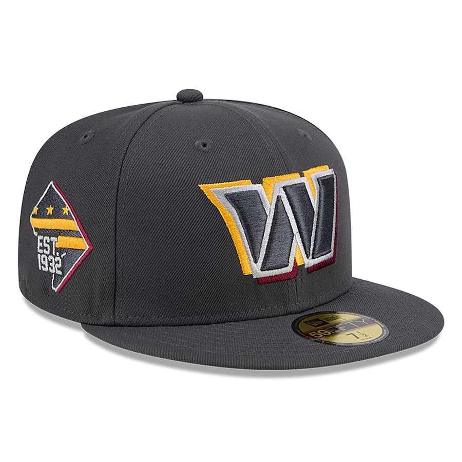 Washington Commanders New Era Official 2024 NFL Draft On Stage 59FIFTY Fitted Hat - Graphite
