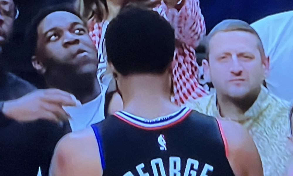 Tim Robinson gives Paul George funny look, Clippers-Mavericks, 2024 NBA playoffs